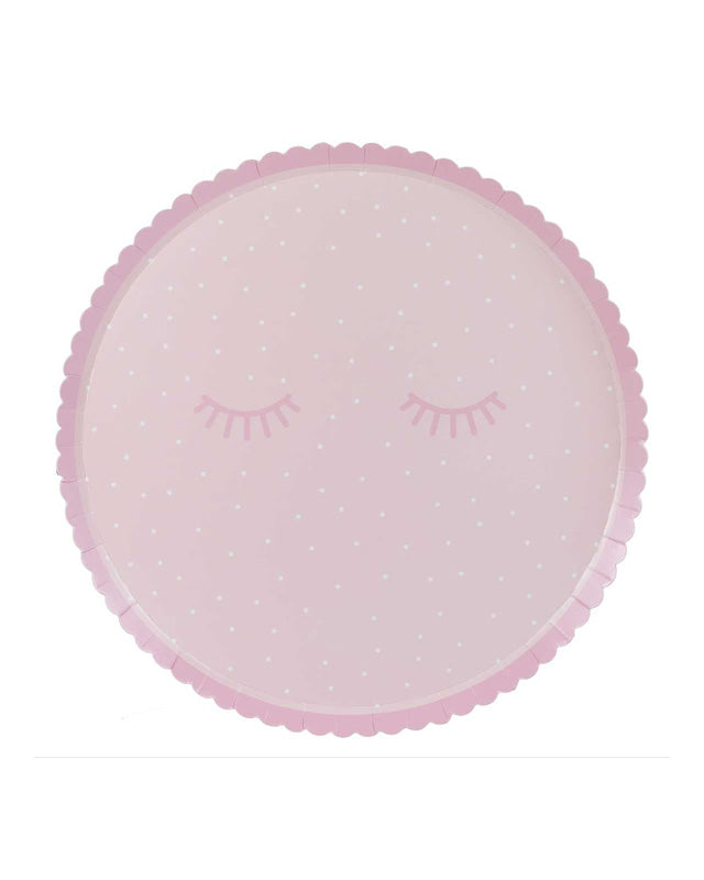 Pamper Party Pink Polka Dot Plates - 25cm (8pk)