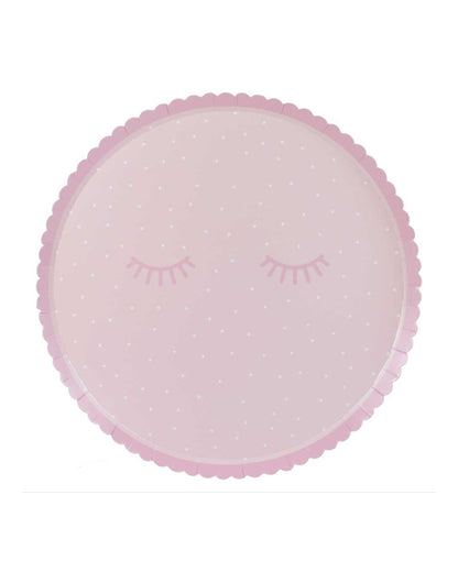 Pamper Party Pink Polka Dot Plates - 25cm (8pk)