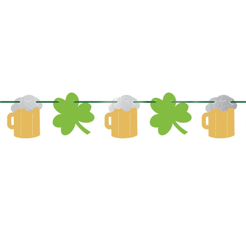 St Patrick's Day Beer and Shamrock Banner - 3.65m – product image 2