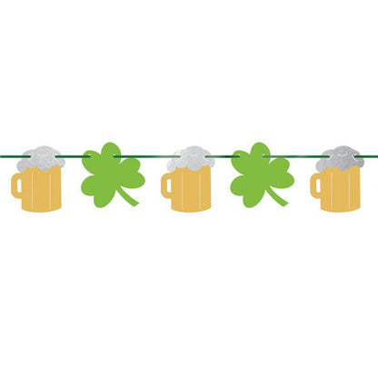 St Patrick's Day Beer and Shamrock Banner - 3.65m