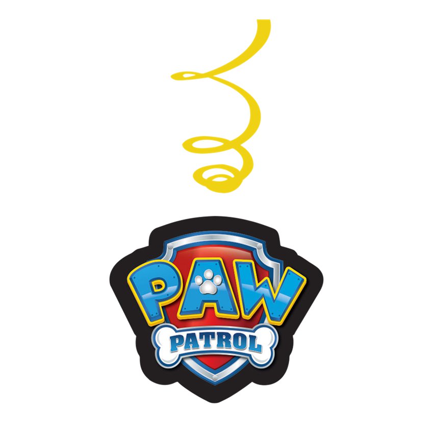 Paw Patrol Swirl Decorations - 60cm (6pk)