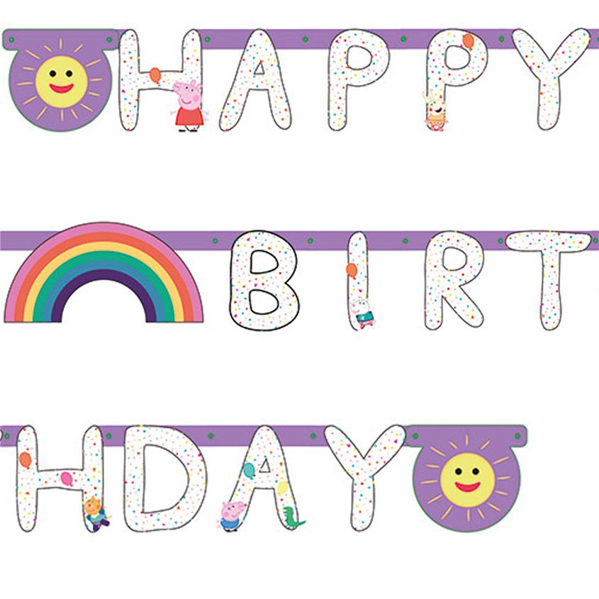 Peppa Pig 'Happy Birthday' Paper Letter Banner - 2.1m x 13cm – product image 2