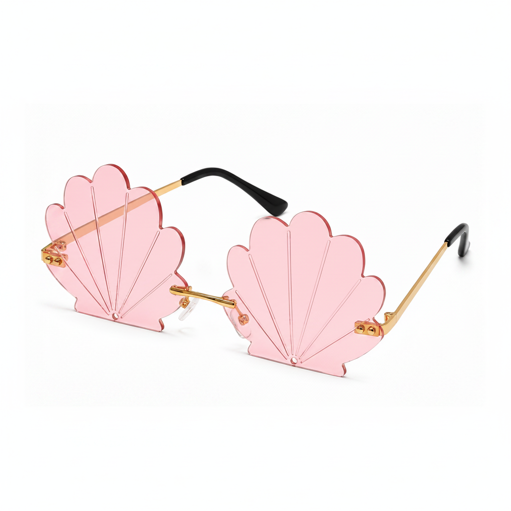 Pink Mermaid Shell Glasses