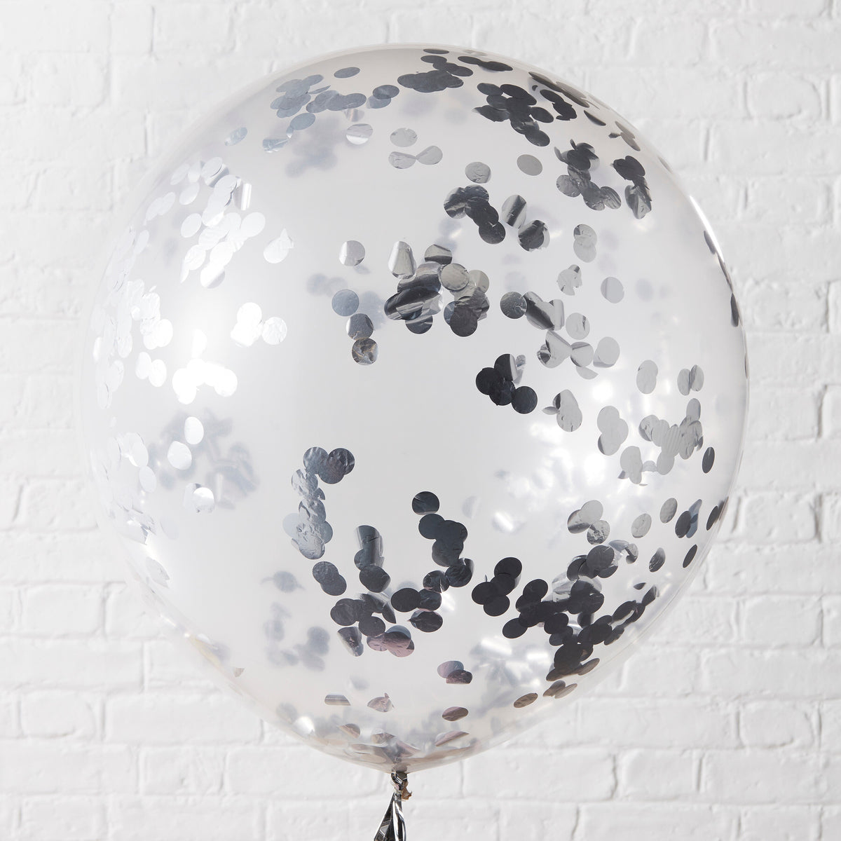 Silver Giant Confetti Balloons