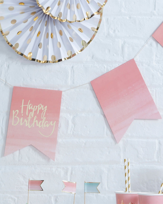 Pick & Mix Happy Birthday Ombre Flag Bunting - 3m – product image 2