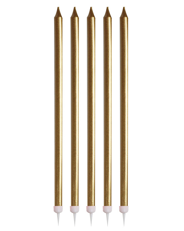 Pick & Mix Gold Tall Candles - 14cm