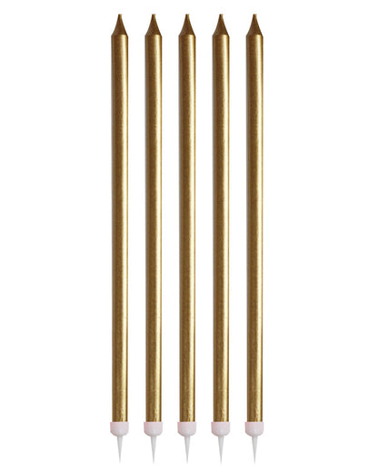 Pick & Mix Gold Tall Candles - 14cm
