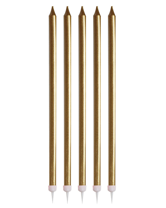 Pick & Mix Gold Tall Candles - 14cm