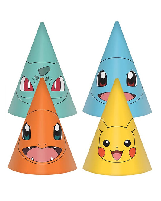 Pikachu Pokemon Party Cone Hats (8pk)