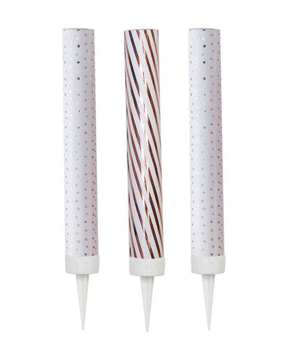 Pick & Mix Rose Gold Cake Fountain Candles - 16cm