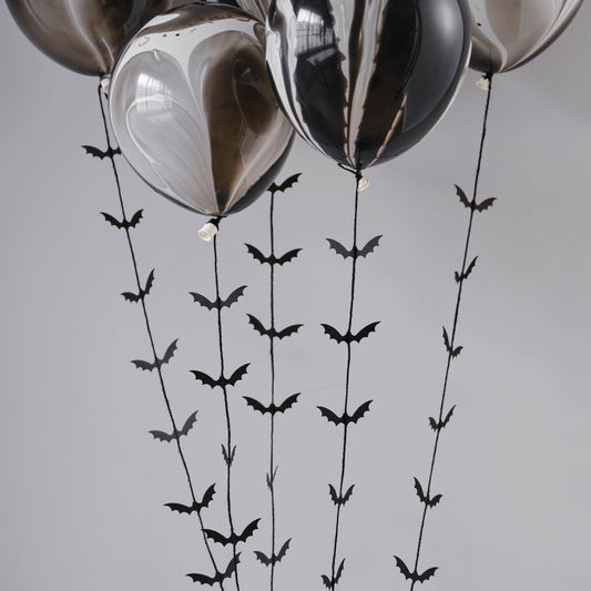 Black Bat Halloween Balloon Tails