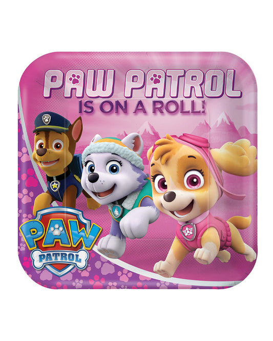 Pink Paw Patrol Paper Plates - 23cm