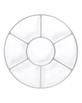 White with Silver Trim Compartment Platter - 40cm