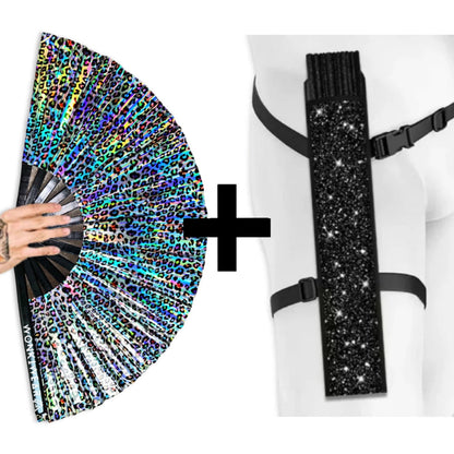 Leopard Iridescent XL Festival Fan