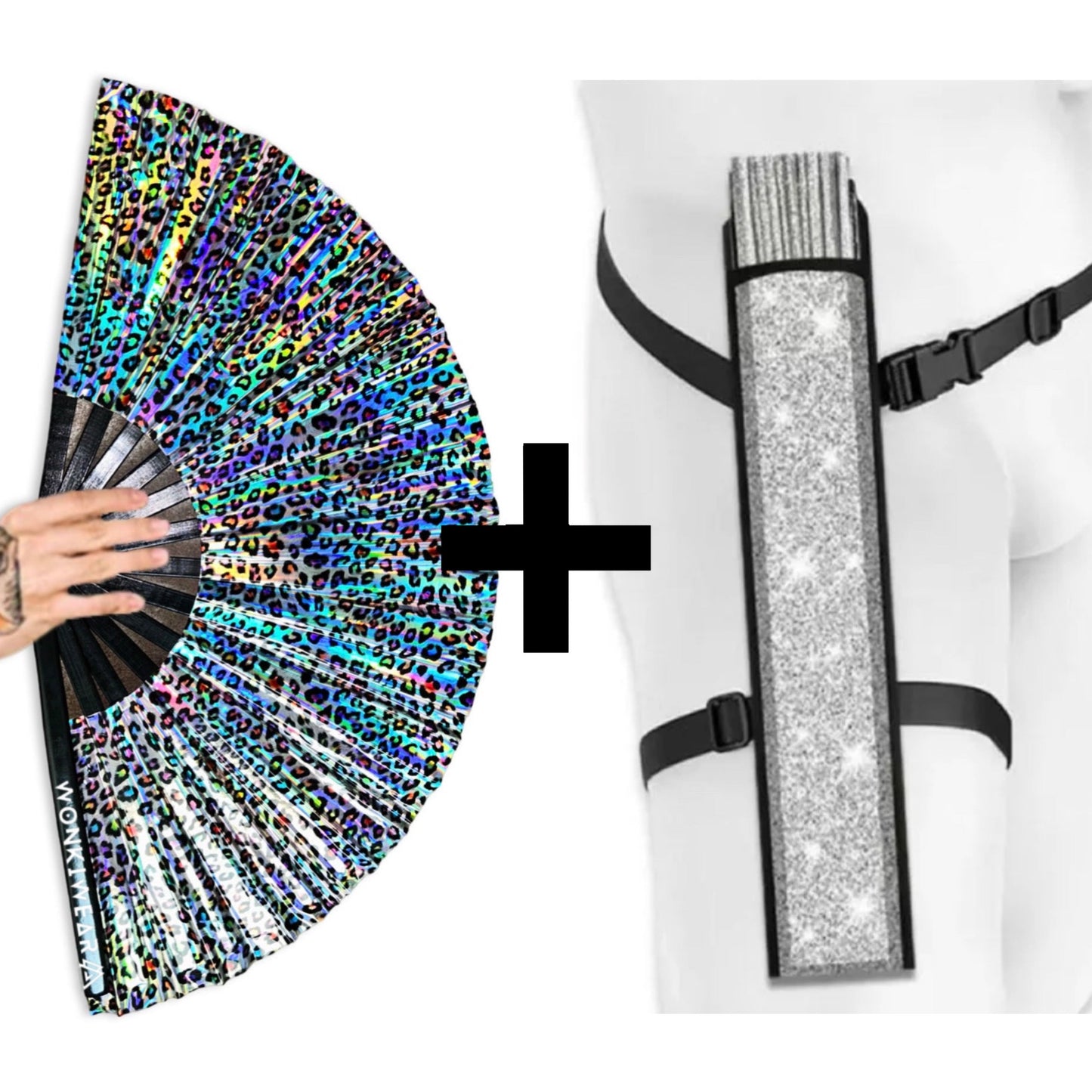 Leopard Iridescent XL Festival Fan
