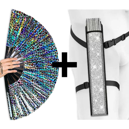Leopard Iridescent XL Festival Fan