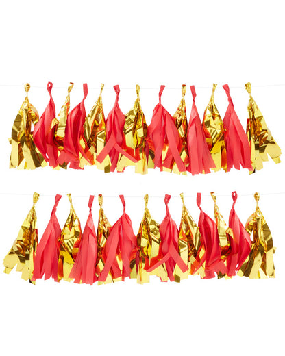 Red & Gold - Red & Gold Tassel Garland