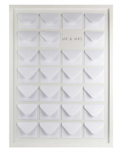 Rustic Romance Wooden Frame and Envelope Wedding Guest Book Alternative - 72cm x 52cm