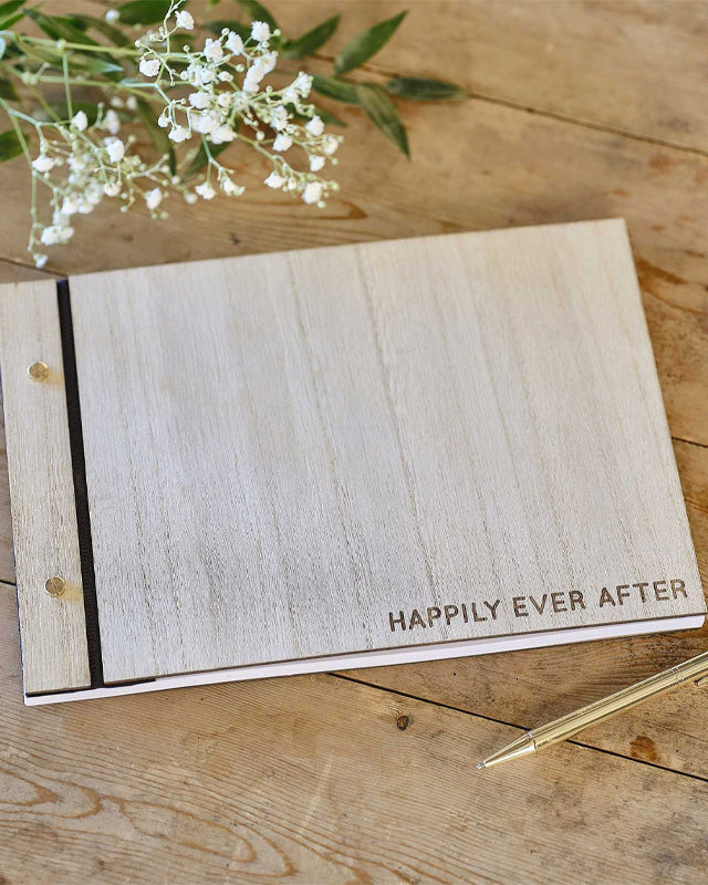 Rustic Romance Wooden 'Best Day Ever' Guestbook - 18cm x 26cm – product image 1