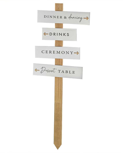 Rustic Romance Wooden Wedding Signpost & Wedding Signs