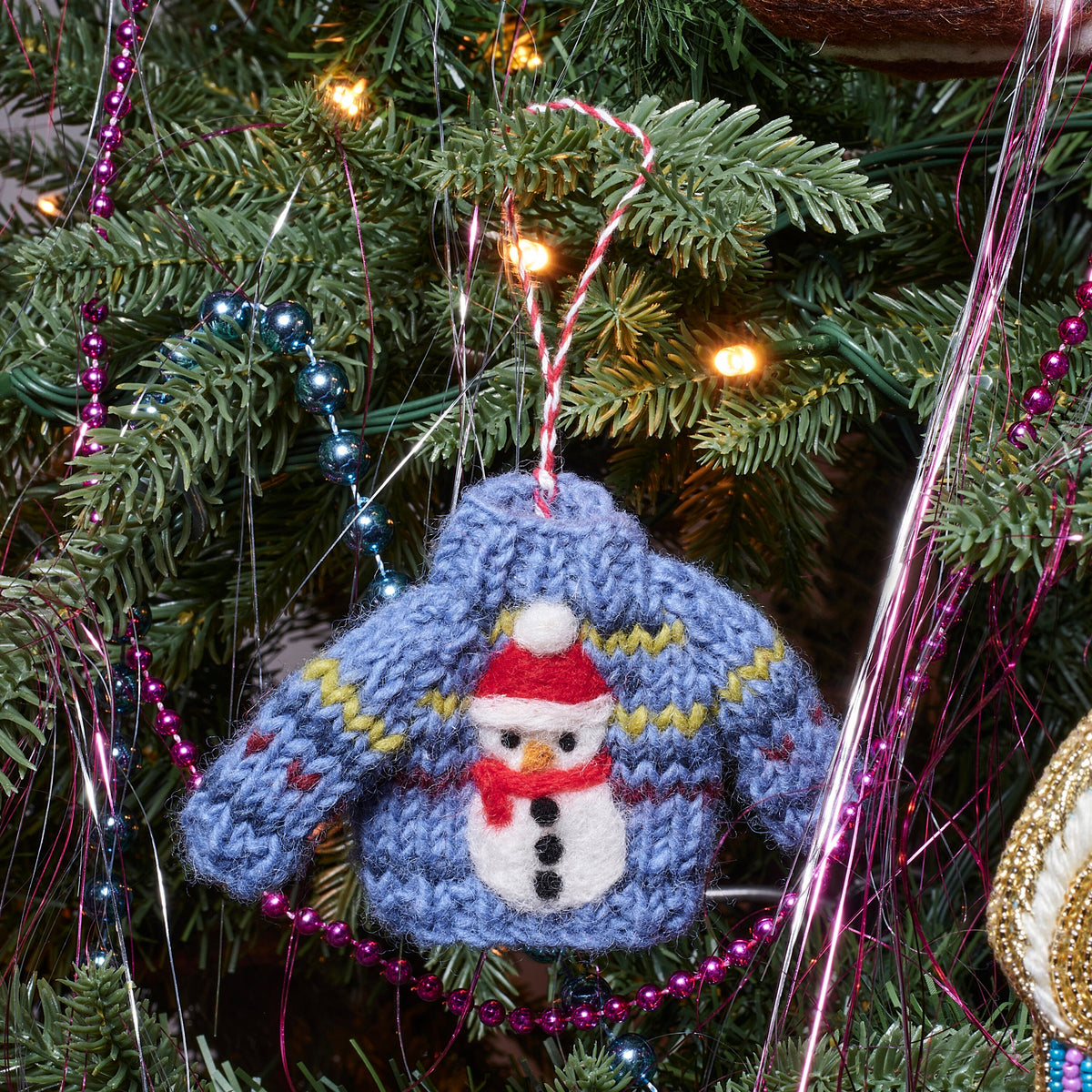 Felt Snowman Jumper Tree Decoration