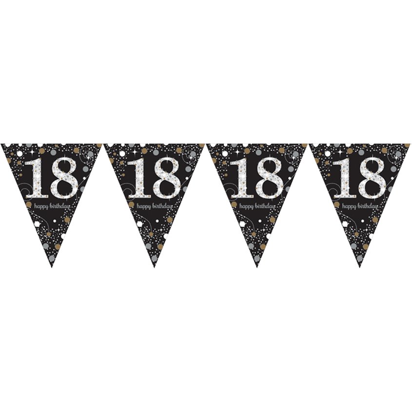 Sparkling Celebration 18th Foil Bunting - 4m – product image 2