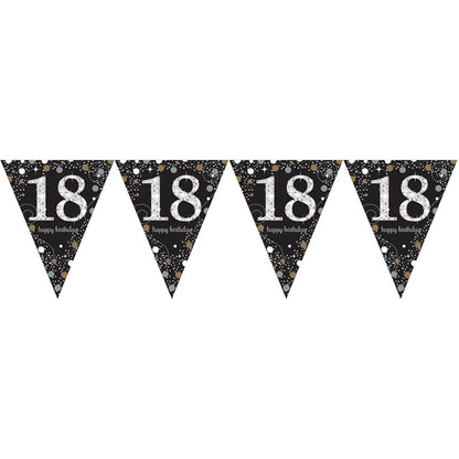 Sparkling Celebration 18th Foil Bunting - 4m