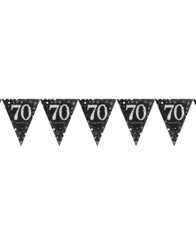 Sparkling Celebration Age 70 Prismatic Foil Bunting - 4m