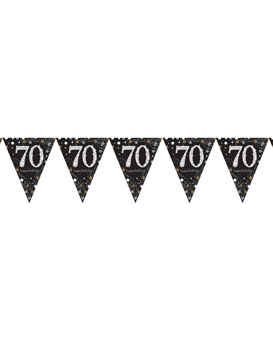 Sparkling Celebration Age 70 Prismatic Foil Bunting - 4m