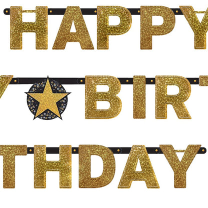 Sparkling Celebration Happy Birthday Letter Banner - 2.1m