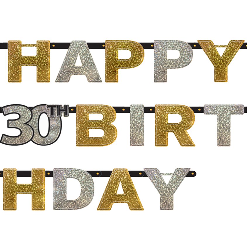 Sparkling Celebration 30th Birthday Letter Banner - 2m – product image 2