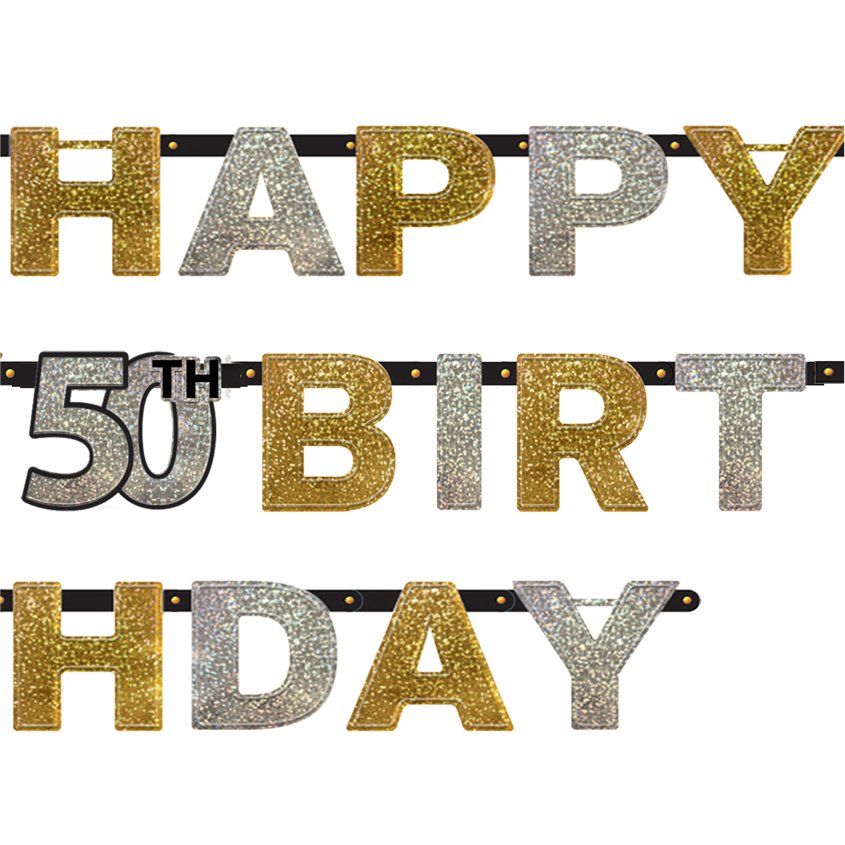 Sparkling Celebration 50th Birthday Letter Banner - 2m – product image 2