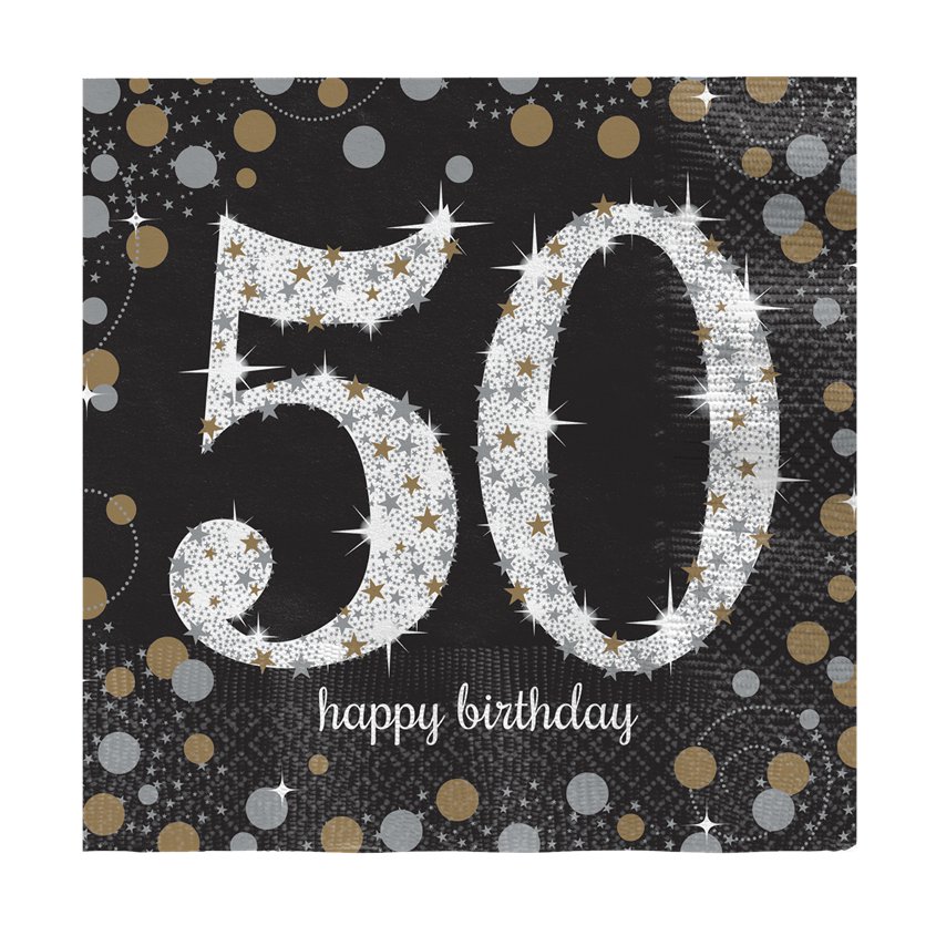 Sparkling Celebration 50th Birthday 2ply Paper Napkins - 33cm (16pk) – product image 2