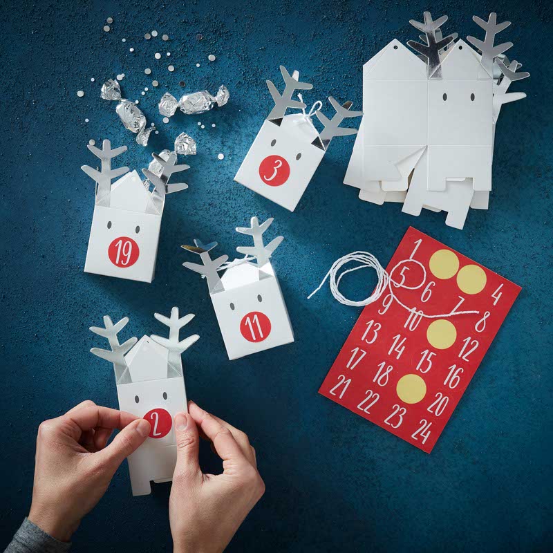 Reindeer Christmas Advent Calendar Boxes (24pk) – product image 1