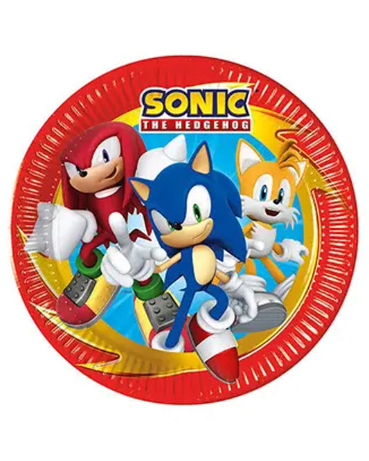 Sonic Speed Paper Party Plates - 23cm (8pk)