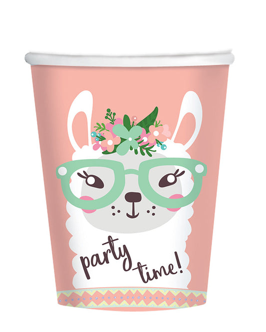 Llama Paper Cups - 250ml (8pk)