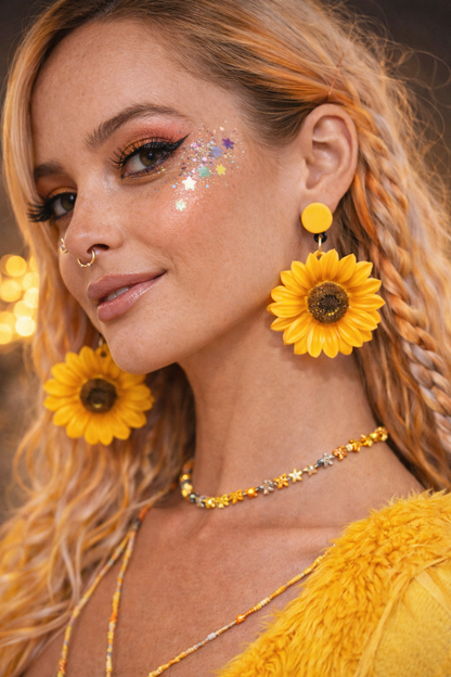 Sunflower Drop Earrings