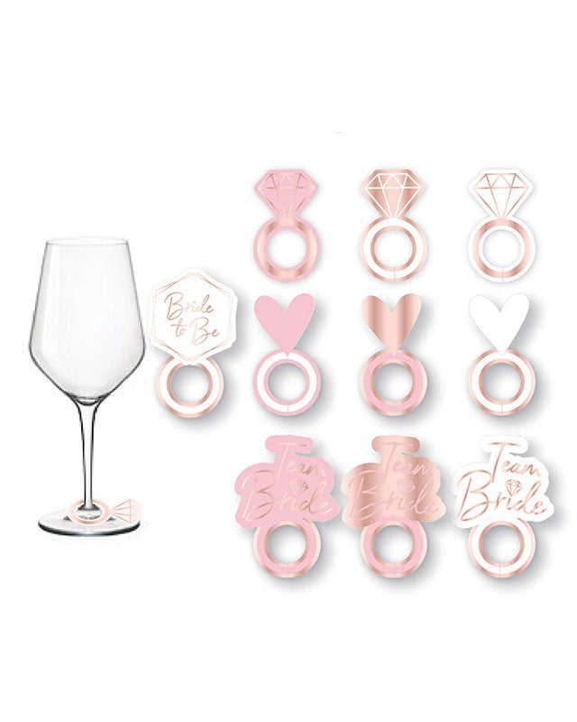 Team Bride Glass Markers (8pk)
