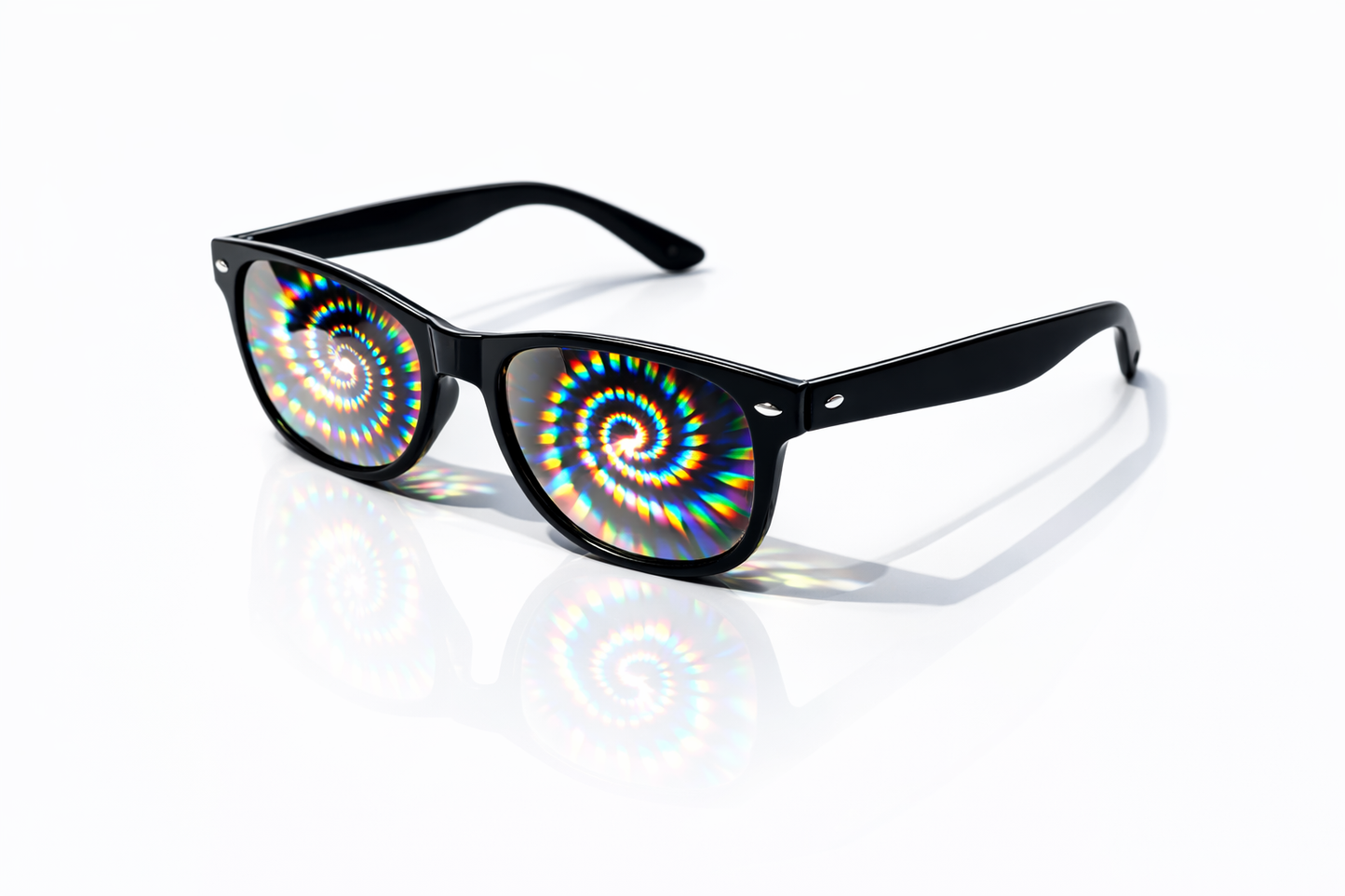 Black Spiral Diffraction Glasses