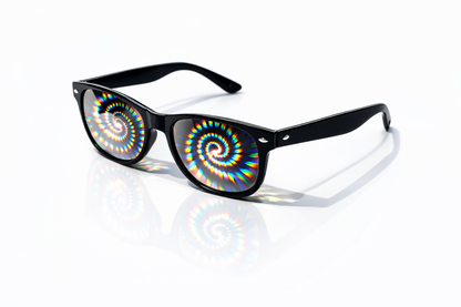 Black Spiral Diffraction Glasses