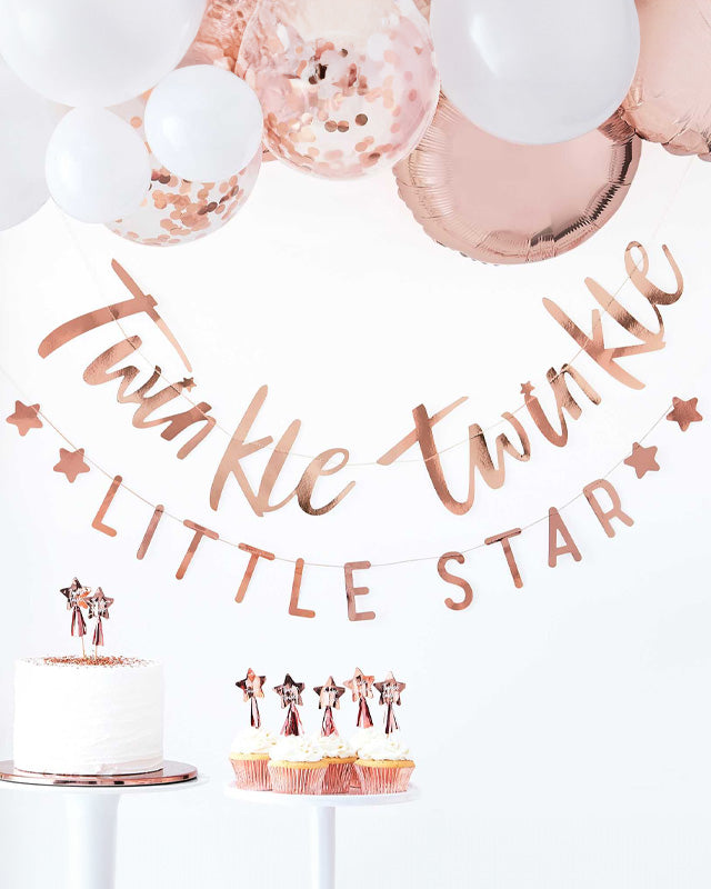 Twinkle Twinkle Rose Gold Paper Banner - 1.5m – product image 2