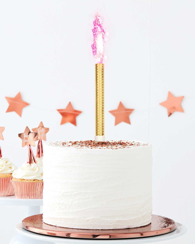 Twinkle Twinkle Gender Reveal Pink Cake Fountains - 15cm