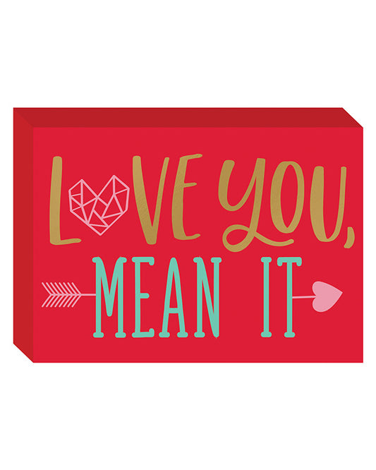 Valentines Love You Wooden Plaque - 17cm x 12cm