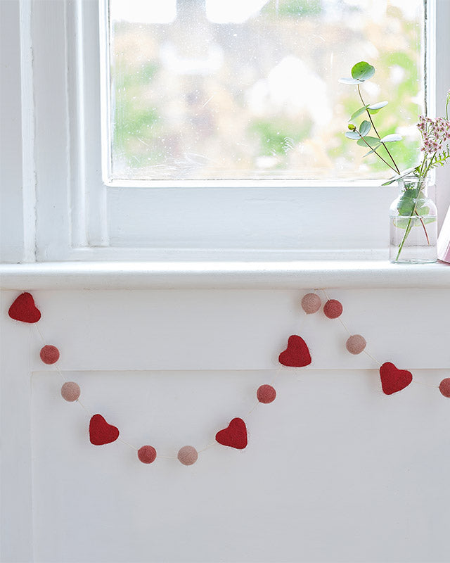 Felt Love Heart Garland - 1.5m