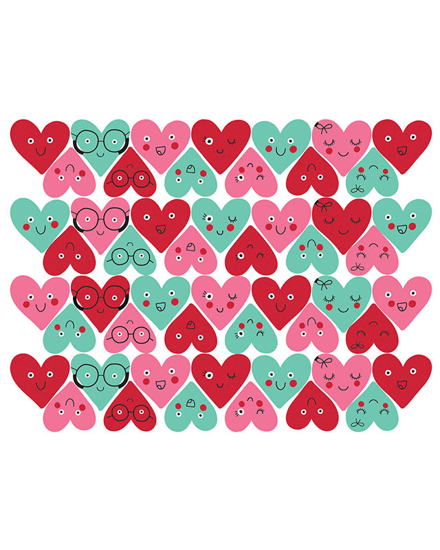 Heart Face Mini Glitter Cutouts (50pk)