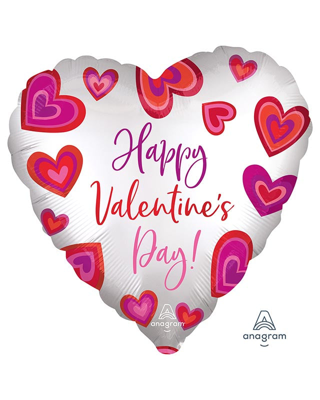 Happy Valentine's Day Floating Hearts Balloon - 18" Foil