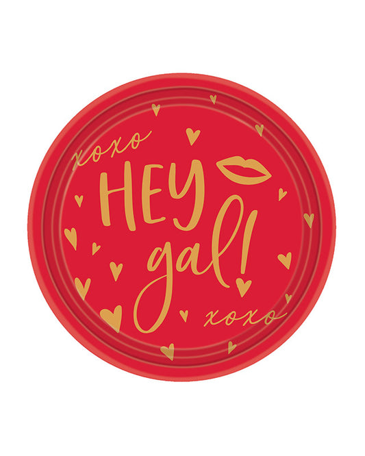 Galentines Plastic Plates - 19cm (4pk)