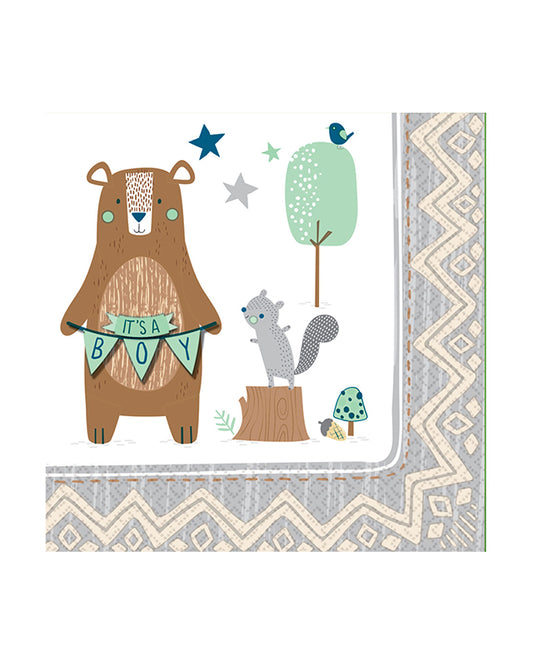 Bearly Wait Paper Beverage Napkins - 25cm (16pk)