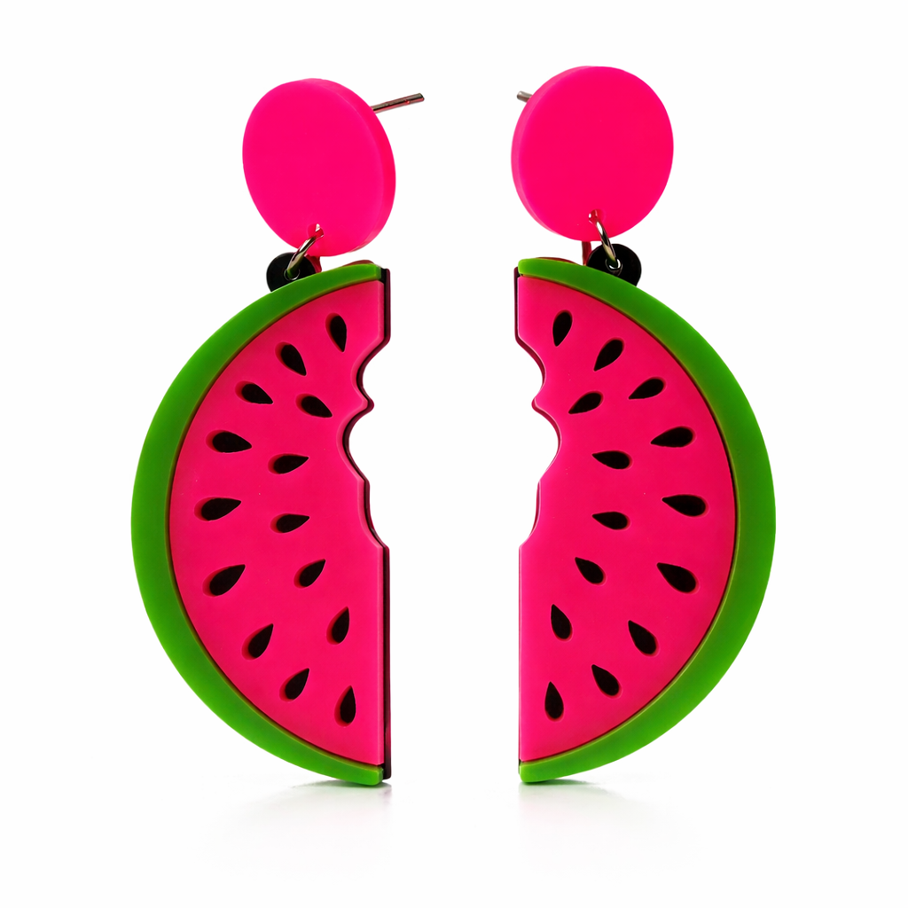 Pink Watermelon Drop Earrings