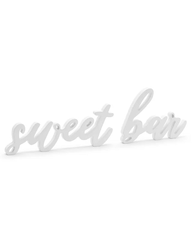 White Wooden Sweet Bar Sign - 37cm x 10cm – product image 1